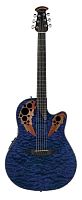 Ovation CE44P-8TQ Celebrity Elite Plus Mid Cutaway Blue Transparent Quilt